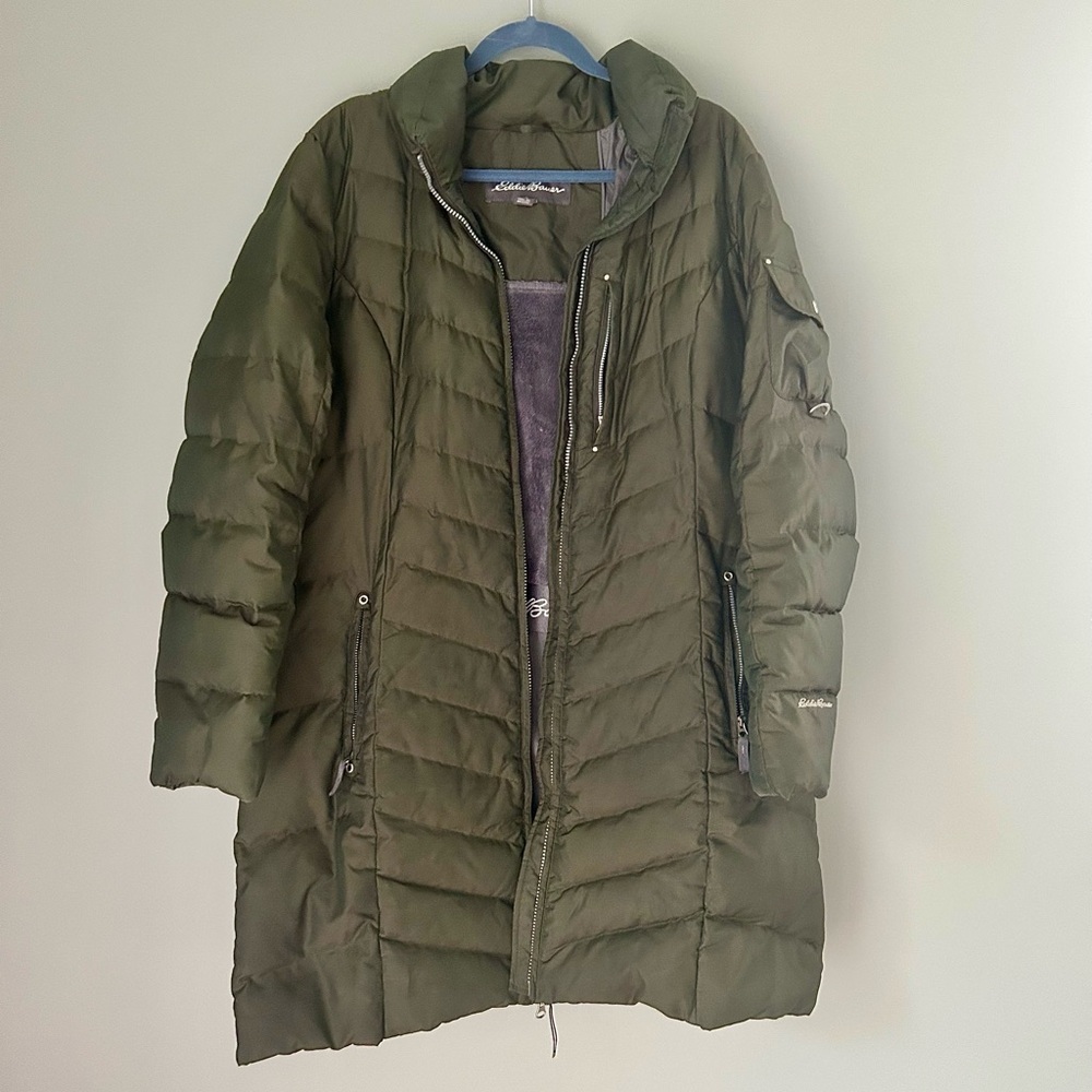 Eddie Bauer Women's Olive Puffer Coat